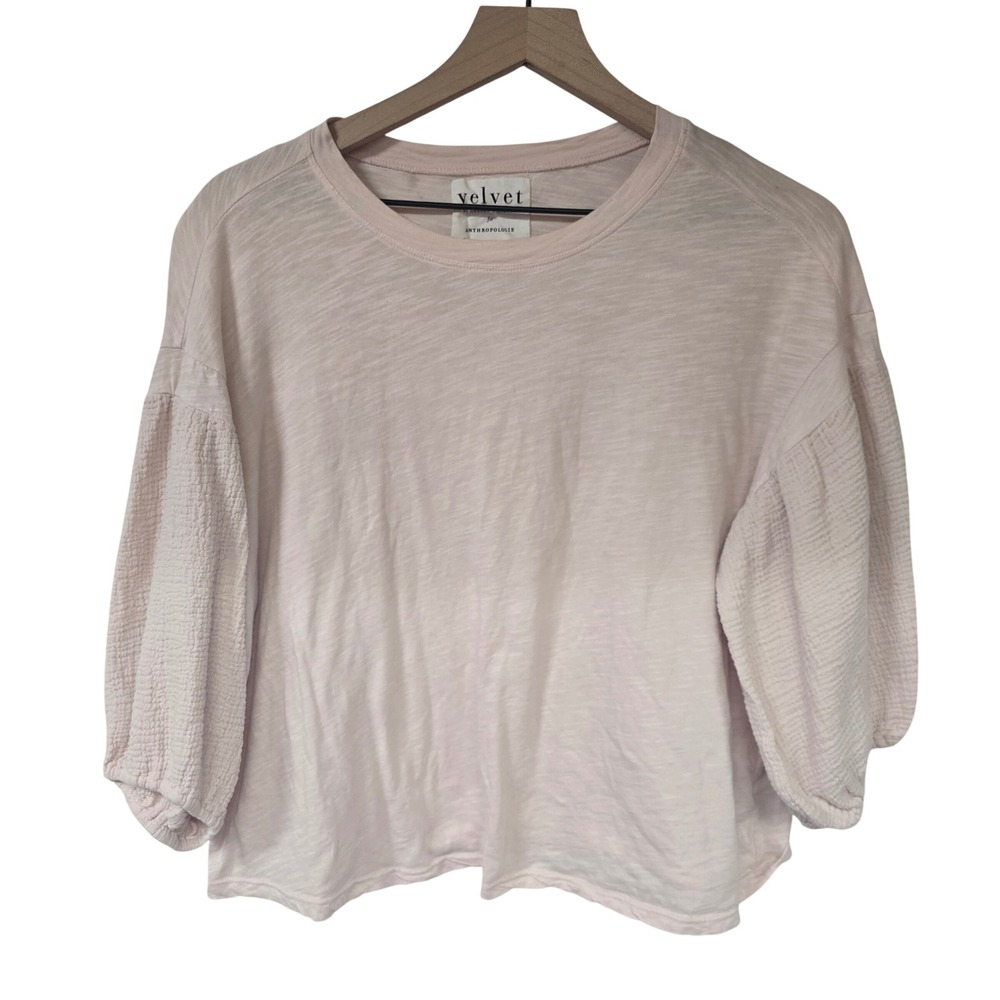 Velvet Graham‎ Spencer for Anthropologie Top Women S Pink Cotton Balloon Sleeve